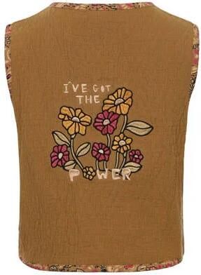 LOOXS little reversible gilet met paisleyprint bruin roze Meisjes Viscose Vierkante hals 104 110 - Foto 2