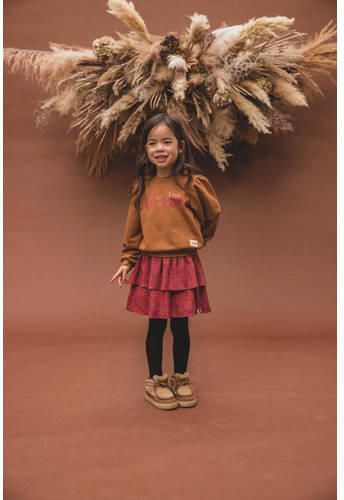 LOOXS little sweater met tekst okergeel roze Tekst 110 - Foto 3