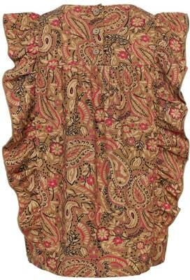 LOOXS little top met paisleyprint en ruches bruin roze Meisjes Viscose Ronde hals 104 - Foto 2
