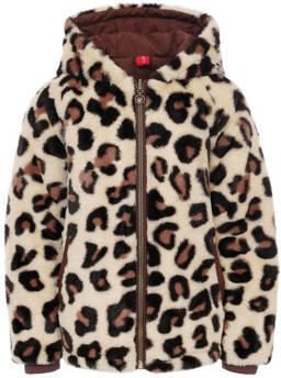 LOOXS little tussenjas met panterprint bruin Meisjes Polyester Capuchon 128 - Foto 3