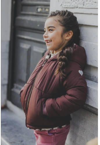 LOOXS little tussenjas met panterprint bruin Meisjes Polyester Capuchon 128 - Foto 1