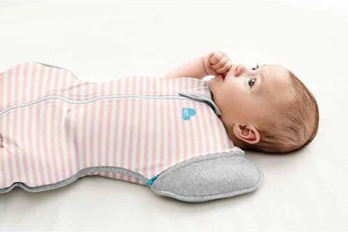 Love to Dream overgangsslaapzak Fase 2 TOG 1.0 Pink Grey streep Inbakerdoek Roze - Foto 3