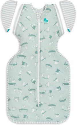 Love to Dream overgangsslaapzak Fase 2 Transition Bag 0.2 Brave Bunny Inbakerdoek Groen