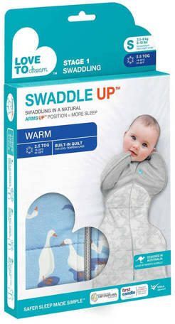 Love to Dream SwaddleUp inbakerslaapzak Fase 1 TOG 2.5 Blue Grey Inbakerdoek Blauw - Foto 3