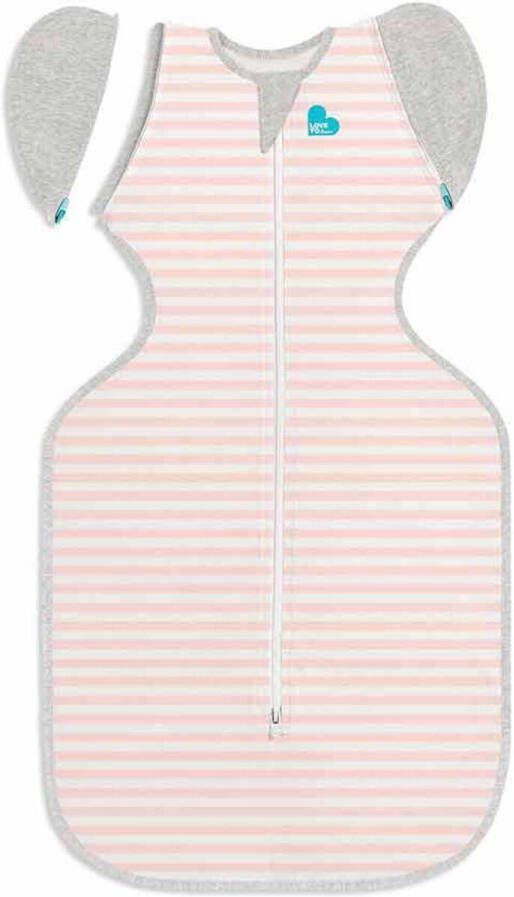 Love to Dream overgangsslaapzak Fase 2 TOG 1.0 Pink Grey streep Inbakerdoek Roze