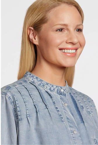 Love2wait denim zwangerschapsblouse light blue denim Blauw Effen XS