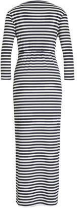 Love2wait gestreepte zwangerschapsjurk donkerblauw wit Dames Polyester Ronde hals XS - Foto 3
