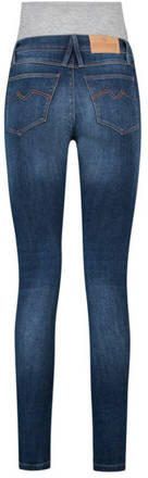 Love2wait low waist skinny zwangerschapsjeans met katoen donkerblauw Effen 28