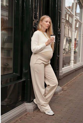 Love2wait low waist wide leg broek beige Dames Polyester Effen XS - Foto 7