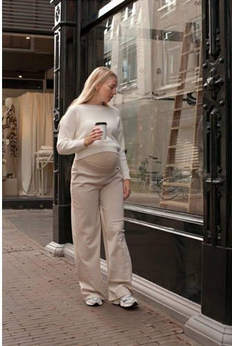 Love2wait low waist wide leg broek beige Dames Polyester Effen XS - Foto 8