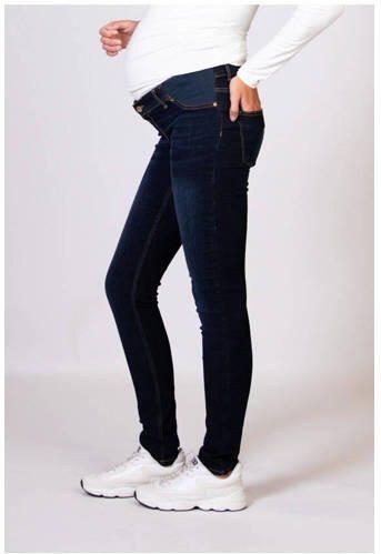 Love2wait low waist zwangerschaps skinny jeans dark wash Blauw Dames Stretchdenim 29 - Foto 2