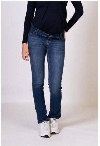 Love2wait low waist zwangerschaps straight jeans stone wash Blauw Dames Stretchdenim 27 - Foto 2