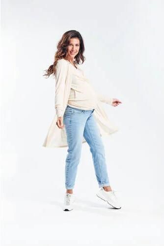 Love2wait mom zwangerschapsjeans Norah light wash Blauw Dames Katoen Effen 29