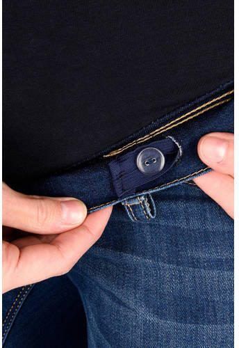 Love2wait plus size positie skinny zwangerschapsjeans medium blue denim Blauw Dames Stretchdenim 46 - Foto 4