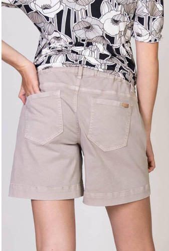 Love2wait regular fit short zand Korte broek Beige Dames Stretchdenim Effen 26 - Foto 5