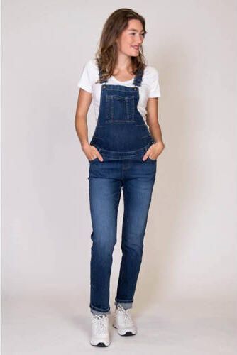 Love2wait regular fit zwangerschapstuinbroek stonewashed Blauw Dames Stretchdenim 27 - Foto 5