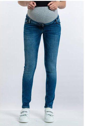 Love2wait skinny zwangerschapsjeans donkerblauw Dames Stretchdenim Effen 27 - Foto 2