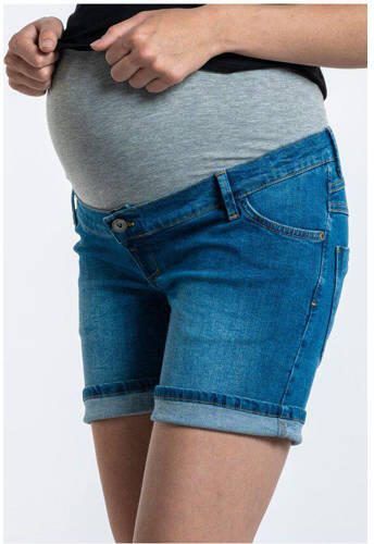 Love2wait slim fit denim short donkerblauw Dames Stretchdenim Effen 26 - Foto 4