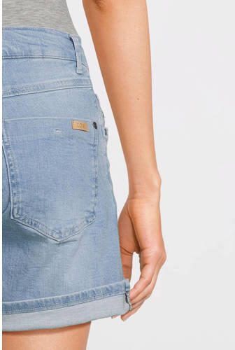 Love2wait slim fit denim short lichtblauw Dames Stretchdenim Effen 32