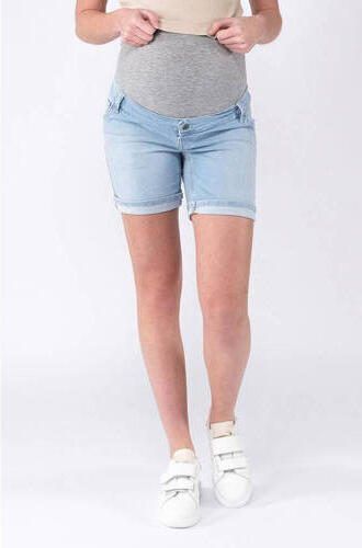 Love2wait slim fit denim short lichtblauw Dames Stretchdenim Effen 27 - Foto 5