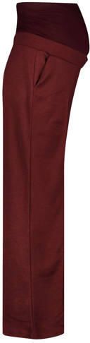 LOVE2WAIT wide leg zwangerschapsbroek donkerrood Dames Polyester Effen - Foto 5
