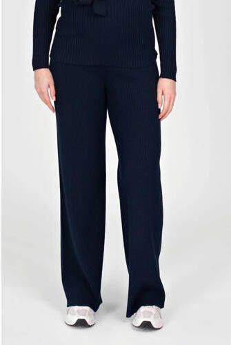 LOVE2WAIT wide leg zwangerschapsbroek marineblauw Dames Acryl Effen maat 40-42 - Foto 3