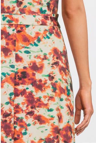 Love2wait zwangerschaps- en voedingsjurk met all over print oranje brique groen Dames Viscose V-hals XL