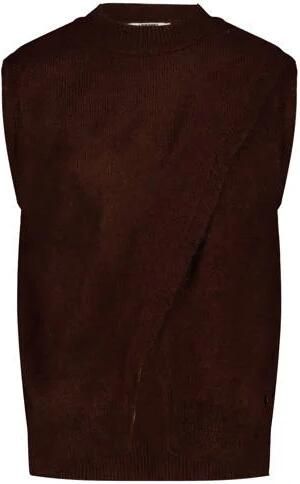 LOVE2WAIT zwangerschapsgilet donkerbruin Dames Acryl Ronde hals Effen maat 40-42 - Foto 3