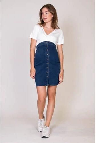 Love2wait zwangerschapsrok stonewashed Blauw Dames Denim Effen XS - Foto 2
