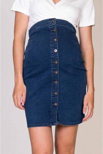 Love2wait zwangerschapsrok stonewashed Blauw Dames Denim Effen XS - Foto 3