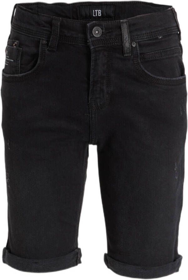 LTB slim fit short CORVIN B nella damaged wash Denim short Zwart Effen 128