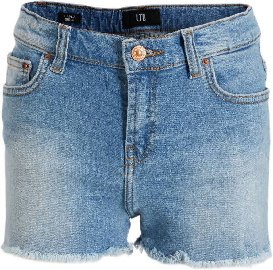 LTB high waist slim fit short LAYLA G ofra undamaged wash Korte broek Blauw Meisjes Denim 158