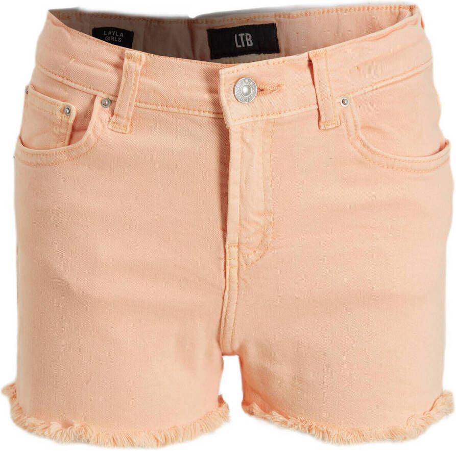 LTB high waist slim fit short LAYLA G perzik Korte broek Roze Meisjes Denim 140 - Foto 2