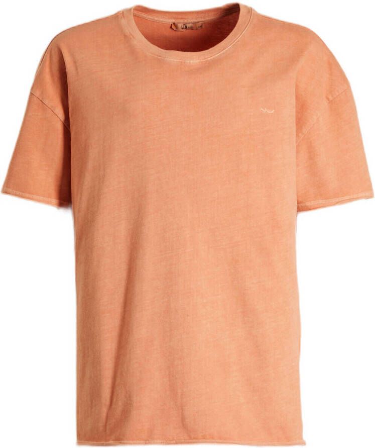 LTB T-shirt HIGOYO perzik Oranje Jongens Katoen Ronde hals Effen 152