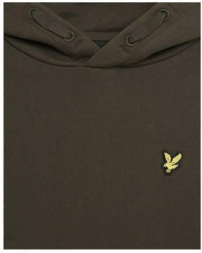 Lyle & Scott sweater olijfgroen Jongens Katoen Capuchon Effen 110 116 - Foto 2