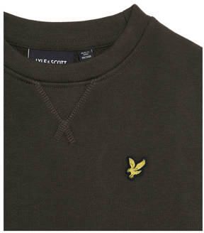 Lyle & Scott sweater olijfgroen Jongens Katoen Ronde hals Effen 110 116 - Foto 2