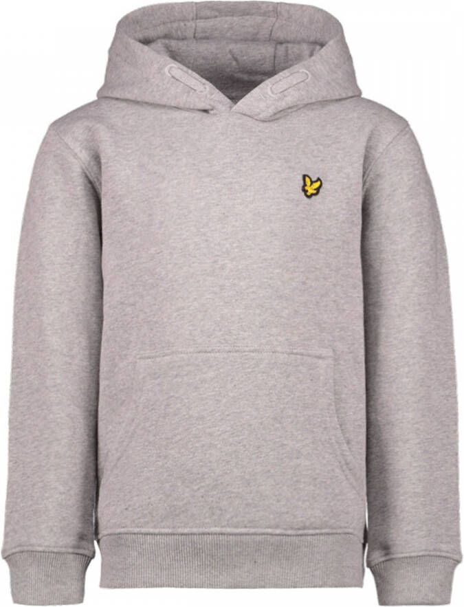 Lyle & Scott hoodie met borduursels grijs Sweater Jongens Katoen Capuchon 128-134