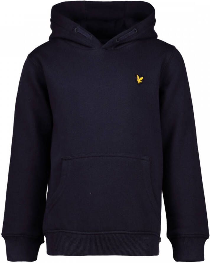 Lyle & Scott hoodie met borduursels donkerblauw Sweater Jongens Katoen Capuchon 128-134