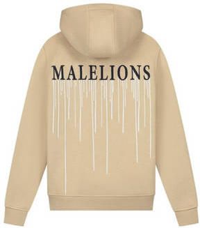 Malelions hoodie Painter met backprint zand Sweater Beige Jongens Katoen Capuchon 152