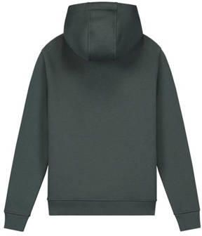 Malelions hoodie Striped Signature met printopdruk grijsgroen Sweater Jongens Katoen Capuchon 140