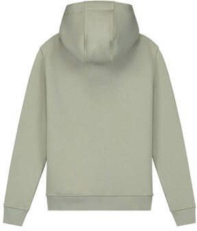 Malelions hoodie Striped Signature met printopdruk saliegroen oranje Sweater Jongens Katoen Capuchon 140