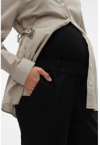 Mamalicious cropped regular fit zwangerschaps chino MLLORA zwart Broek Dames Polyester XXL