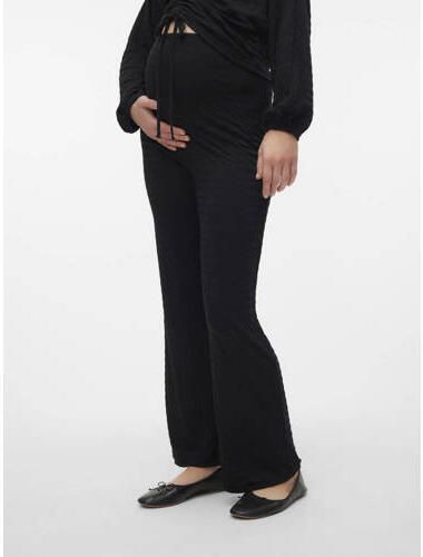 Mamalicious flared broek MLGLORIA zwart Dames Gerecycled polyester Effen XXL