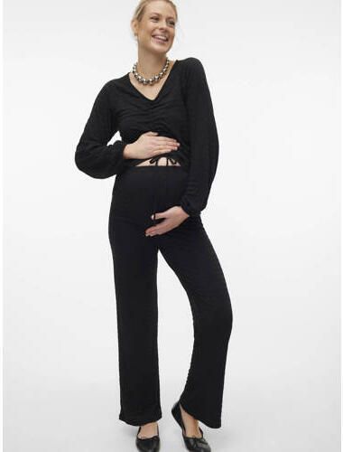 Mamalicious flared broek MLGLORIA zwart Dames Gerecycled polyester Effen XXL - Foto 2