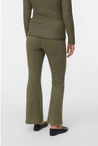MAMALICIOUS flared high waist zwangerschaps casual broek groen Dames Polyester maat XS - Foto 5