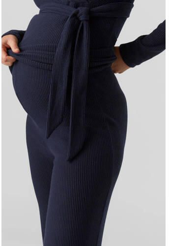 Mamalicious flared zwangerschapslegging MLANNETTE van polyester donkerblauw Broek XL - Foto 2