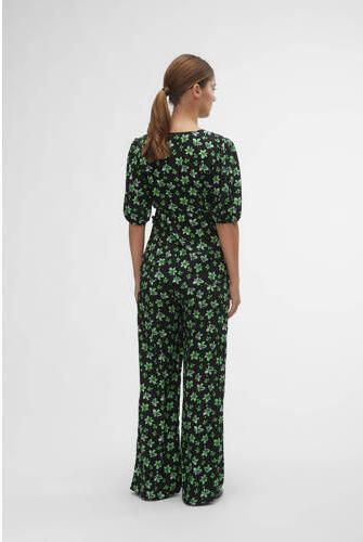 Mamalicious gebloemde zwangerschaps- en voedingstop MLELLINOR TESS zwart groen Dames Polyester V-hals XXL - Foto 2