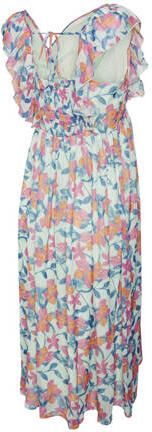 Mamalicious gebloemde zwangerschapsjurk MLADA mintgroen roze Dames Polyester V-hals XL