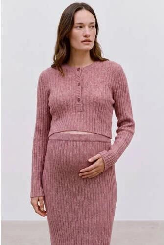 MAMALICIOUS gebreid zwangerschapsvest oudroze Dames Polyester Ronde hals maat XL - Foto 3
