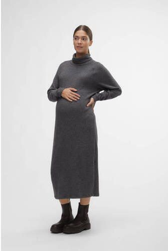 Mamalicious gebreide zwangerschapsjurk MLANNETTE grijs melange Dames Gerecycled dons Col XL - Foto 3